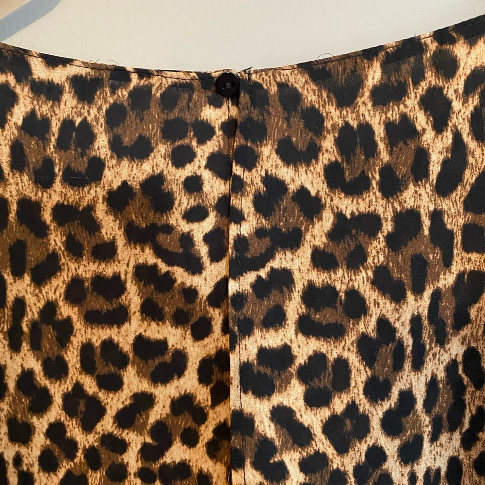 Zara Leopard Print Blouse Animal High Low Size M - Picture 6 of 9